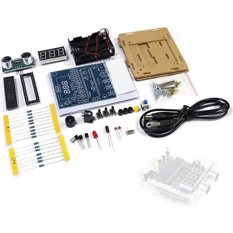 Pièces détachées pour la mesure de distance  instrument de mesure de distance basé sur un microcontrôleur 51  radars de recul avec alarme  kit de soudure électronique à monter soi-même (1/5)