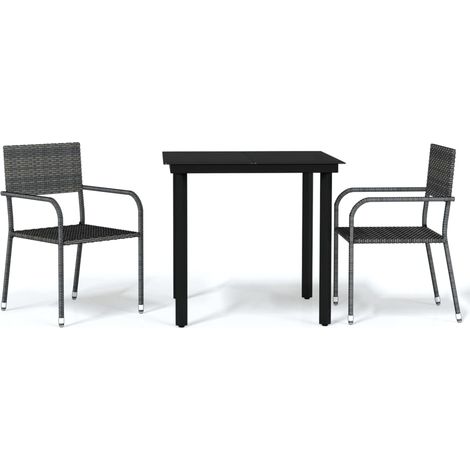 Maison Exclusive - Set Mobili da Pranzo per Giardino 3 pz Grigio
