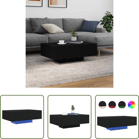 Holz Couchtisch - Couchtisch Schwarz Eichen-Optik 85 x 55 x 31 cm Holzwerkstoff (1/5)