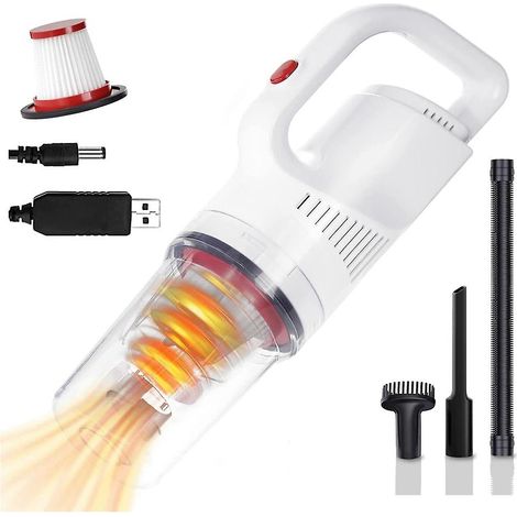 Aspirateur portatif 12 000 Pa, aspirateur de voiture sans fil, collecteur de poussière portable rechargeable par USB pour voiture/maison/bureau (1/5)