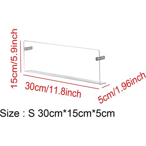 (Transparent - 30 cm) Étagère murale flottante en acrylique, porte-revues, présentoir à brochures, étagère de rangement murale, organisateur de livres et de documents pour la maison (1/5)