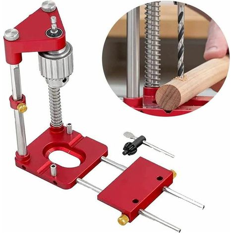 Localisateur de perceuse portable réglable pour travail du bois Rouge (1/4)