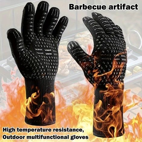 Une paire de gants de barbecue / gants de cuisine — Gants antidérapants, amovibles et adaptés à la grillade (1/5)