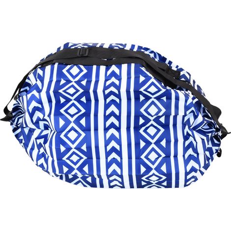 Sacs à dos élégants, pliables, réutilisables et écologiques pour faire les courses et voyager (bleu et blanc) (1/5)
