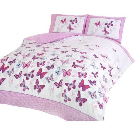 Completo letto art Nuée de papillons multicolore 135x200 cm (1/3)