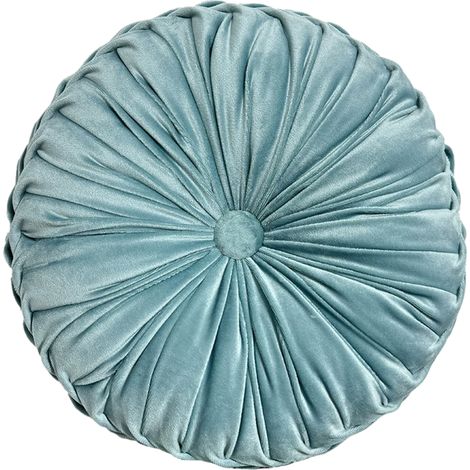 Coussin rond en velours uni, coussin citrouille, coussin rond pour salon, coussin rond pour canapé (1/5)