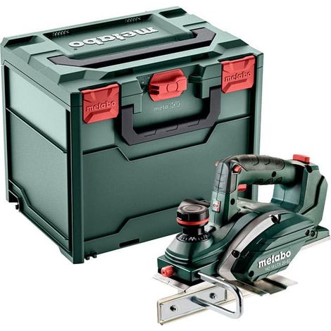 Metabo – Rabot électrique 18V Ø82 mm – Profondeur de passe réglable jusqu'à 2 mm – Semelle en aluminium pour finition lisse – Système d'évacuation des copeaux