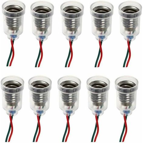Lampes LED E10 Base de vis-à vis de petite bougie Ampoules Mont petites ampoules Porte-lumière de base avec fil Socket pour Home Expérience Test du circuit électrique Accessoires lumière 20cm (1/5)
