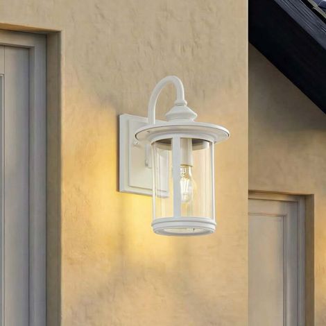 [NEUWERTIG] B-Ware Lindby Außenwandleuchte Zayn LED Gartenleuchte Wandleuchte dimmbar weiß 33 cm (1/2)