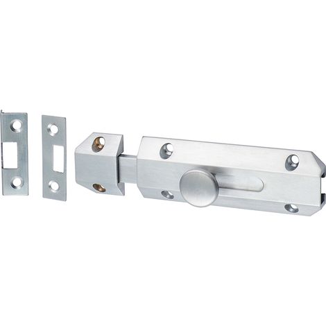 TIMCO Architectural Flat Section Bolt Satin Chrome - 100 x 35mm