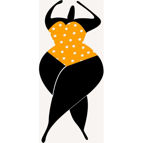 Papier peint panoramique silhouette femme Tapisserie panoramique intissée idéale pour salon Papiers peints panoramique noir et jaune (1/2)