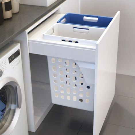 Tolva Extraíble para Ropa Sucia 70 L – 2 Cestos de 35 L con Cajón  – Módulo 60 cm (1/2)