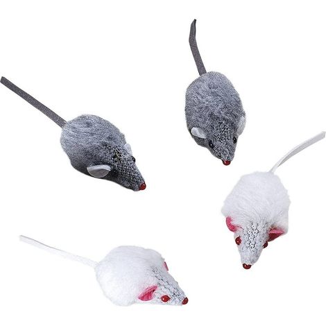 Nobby® Katzen Plüschmaus Kurzhaar mit Rassel 5 cm, 4er Pack