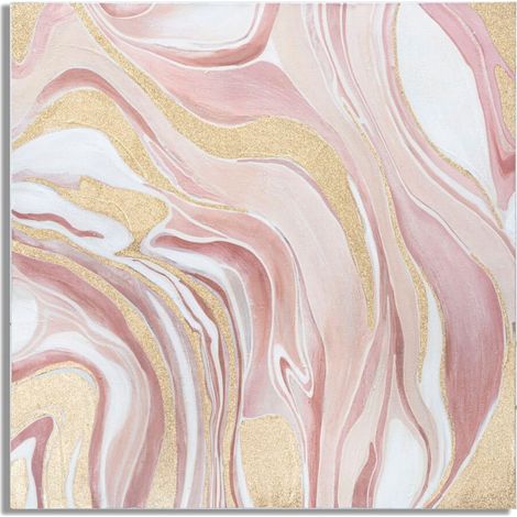 Dipinto su tela colore rosa con telaio in legno per decorazioni ambienti (1/5)