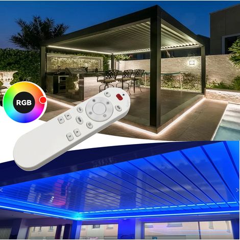 Pergola bioclimatica 6x4m apertura lamelle motorizzata con impianto led rgb - Antracite (1/5)