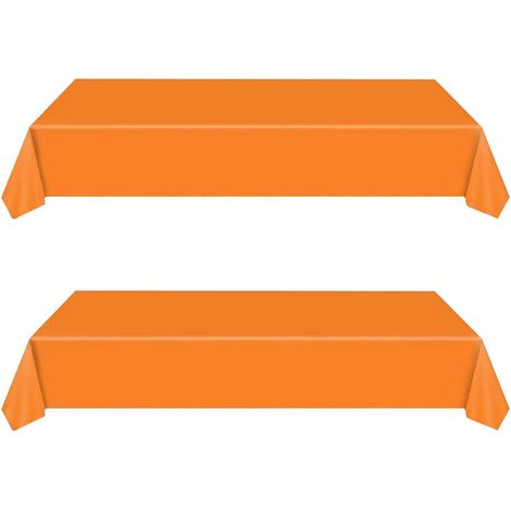 Einweg-Tischdecke Orange 137x274cm, 2 Stück, wasserdicht, rechteckig