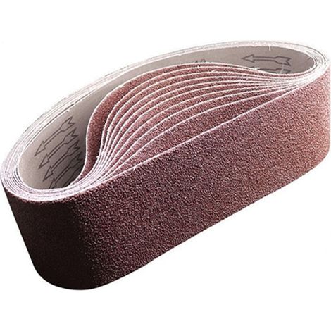 Packung mit 10 Schleifbändern, 100 mm x 915 mm, Körnung 60, Aluminiumoxid - Für Holzbearbeitung, Metallpolitur, Messerschärfen (1/4)