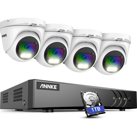 ANNKE 8CH CCTV Kit DVR 42MP cámara a todo color visión nocturna inteligente impermeable monitoreo remoto sistema de cámaras de seguridad - 1TB HDD (1/5)
