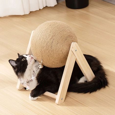 Cat Scratching Ball Natural Sisal Scratcher Pet Toy (1/5)