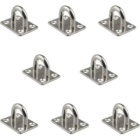 8 Pcs Plaque à Oeillet 6mm Pontet Marine en Acier Inoxydable 304 Plaque à Oeillet Durable pour Bateau Plafond Mural Balanoire Hamac Marine (1/5)