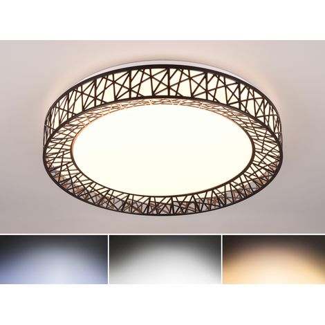 LED Deckenleuchte CLUSTER dimmbar mit Fernbedienung, Schwarz Ø 48cm