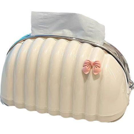 Boîte à mouchoirs cosy pour la maison, boîte à mouchoirs en forme de coquillage avec couvercle, porte-serviettes pour le salon