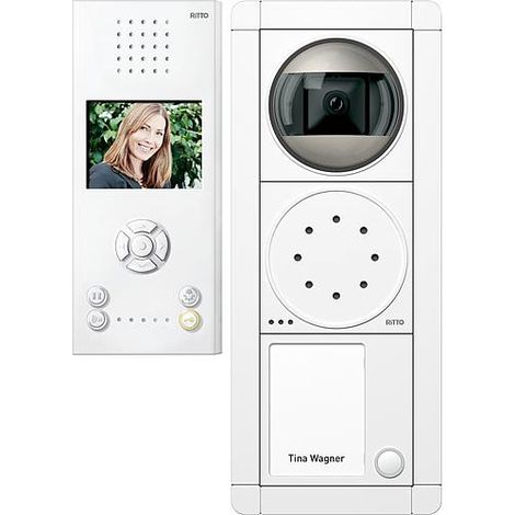 Interphone porte Ritto Portier Vidéo, 1 maison blanc/blanc