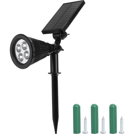 Spot solaire extérieur réglable, lampe murale étanche de sécurité pour jardin, piscine, arbre, paysage, cour (1/5)