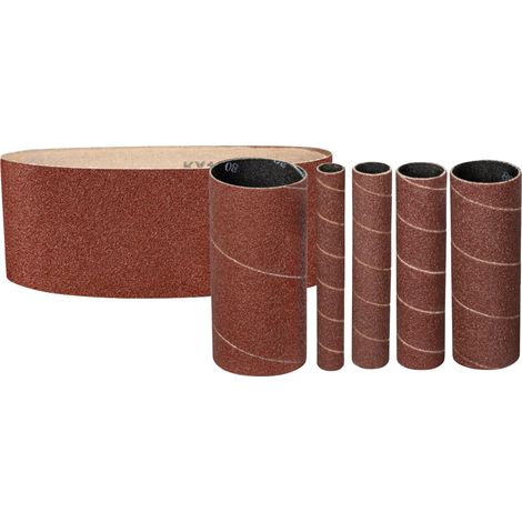 K150 Set de 6 accessoires abrasifs pour ponceuse à bande 38353 GSBSM 450 Rouge