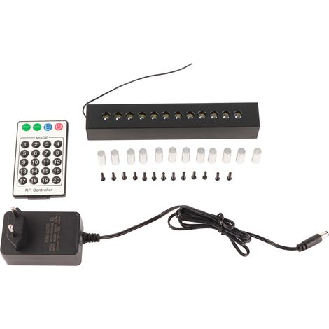 Lampe à fibres optiques Bluetooth 6W 12 trous, source lumineuse LED blanche type météore, plafonnier lumineux (sans fibres, adaptateur EU 100-240V, télécommande avec batterie intégrée) (1/5)