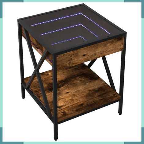 847694 Table basse avec LED Infinity chêne fumé 40x40x49 cm (1/5)