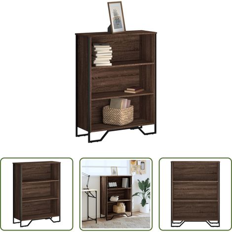 Rangement livres - Bibliothèque chêne marron 80x31x106 cm bois d'ingénierie (1/5)