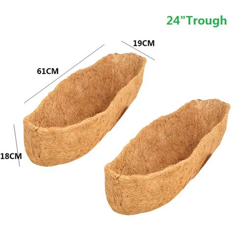 Liner Pour Panier Suspendu - Fibre De Coco Rond - 24 Pouces - Pour Jardinage Intérieur Et Extérieur - 2 Pièces (1/4)