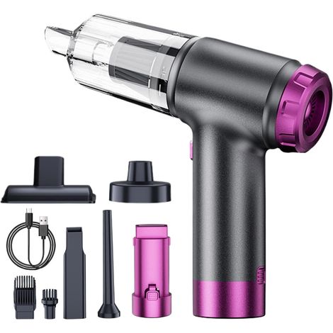 Vacuum de la voiture sans fil - Vaim automatique portable, vide intérieur de la voiture rechargeable Kit de nettoyage de voiture automobile léger, accessoires d'outils de détail à haute aspiration p (1/5)