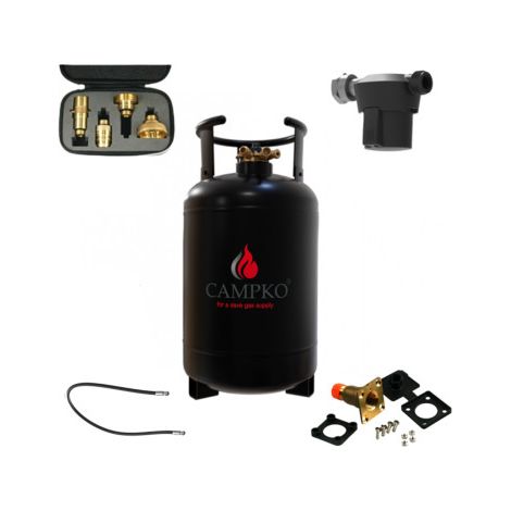 Bouteille de propane 30L avec lyre 0.5m – Kit complet GPL pour camping car – Adaptateurs Europe inclus – Filtre à gaz Truma – Antarion