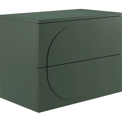 Mobile sottolavabo sospeso con ripiano - Verde - 80 cm - VUTOMA (1/5)