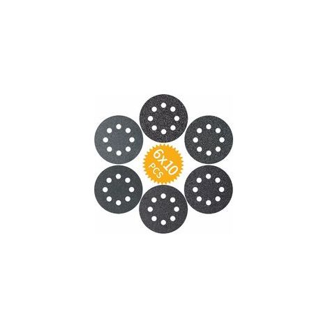 Disques de ponçage 60PCS 125mm en Carbure de Silicium ,GU.B/bon Disques Abrasifs 60 100 150 180 240 320 grains 8 trous pour Ponceuses (1/5)