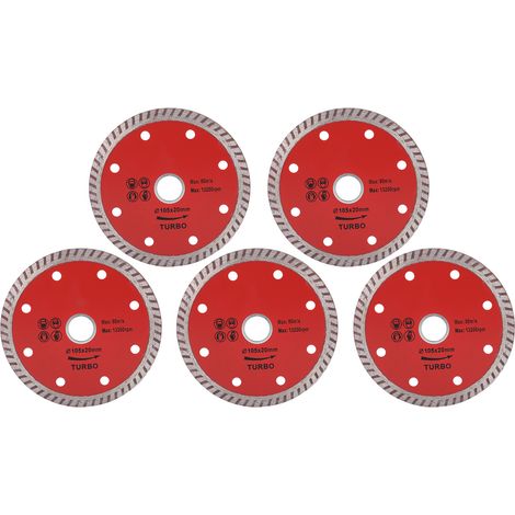Lot de 5 lames de scie diamantées 105 mm pour coupe céramique, ondes, disque à bois, outils de bricolage (1/5)