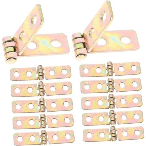 Juego de 12 bisagras universales para armarios y puertas – Bisagras plegables largas de hierro inoxidable para cajas de madera (1/5)