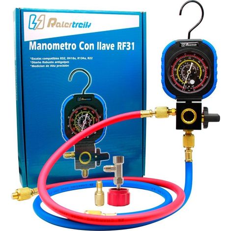 Kit manometro reforzado 1 via mas llave y adaptador (1/5)
