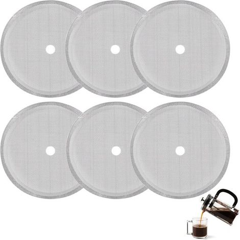 NTHProducts Ersatzfilter für French Press Kaffeemaschine Edelstahl und langlebig 1 Liter 6 Stück für Kaffeeliebhaber Für 8 Tassen (1/5)