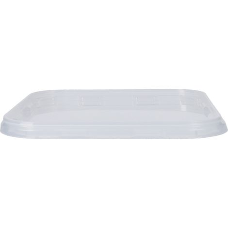 1x Seau en plastique avec couvercle, PP, carré, transparent 5,4 L