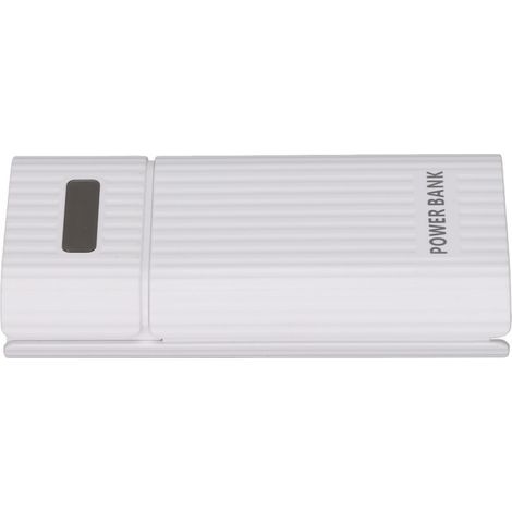 Boîtier pour 2 batteries 21700 H02, kit de batterie externe USB à 3 ports, chargeur de batterie pour téléphone portable (blanc). (1/5)