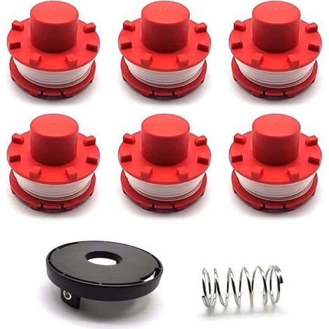 6 bobine de fil pour débroussailleuse 3405096 Einhell GE-CT 36/30 Li E Solo AGILLO 36/255 BL AGILLO 18/200,avec couvercle et ressort (1/4)