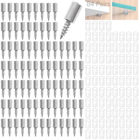 84pcs Taquet Etagere Visser de Support d'Étagère, Couverture Antidérapant (1/5)