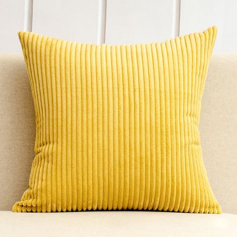 Coussin Décoratif - Housse de Coussin Grise Rayée en Polyester - 55 x 55 cm - Pour Salon Chambre - Lot de 2