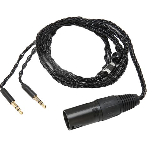 Câble casque XLR mâle 4 broches vers double jack 3,5 mm mâle pour Arya Sundara Ananda HE400SE, MDR Z7, Z7M2, Z1R et D7200 (1/5)