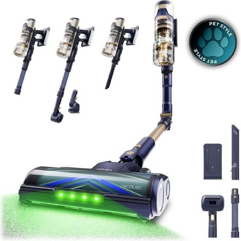 Cecotec Aspiradora Escoba sin Cable Conga Rockstar RS80 Pet Flex Neo. 600W, Potencia de Succión 200AW, Cepillo Antienredos