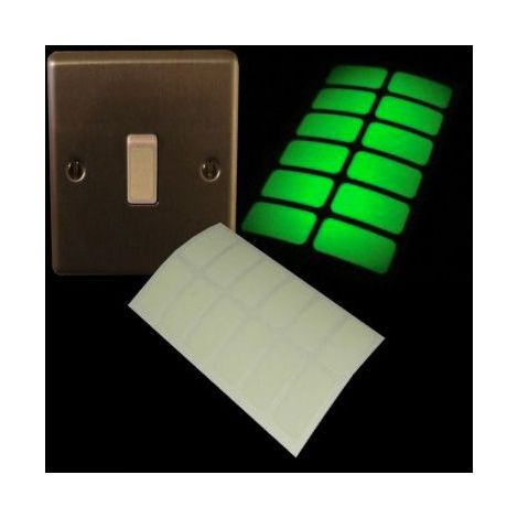 Adesivo per interruttore luce fosforescente luminescente - 10 pezzi Colore - Verde Fluo (1/2)