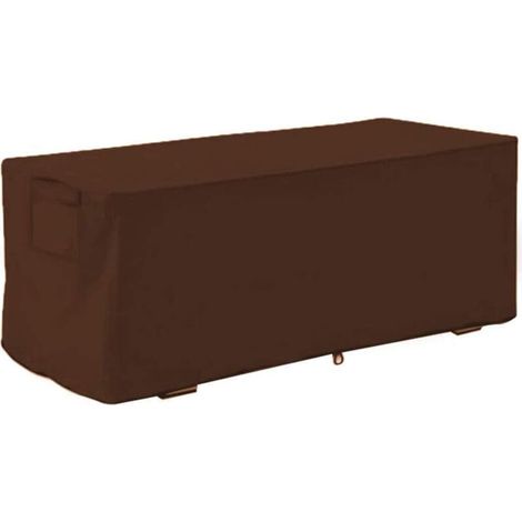 Ej.Life Outdoor Storage Box Cover, 210D Oxford Fabric Tarpaulin for Outdoor Garden Storage Box, Waterproof Cover, UV Resistant, 123x62x55cm, Coffee (1/5)